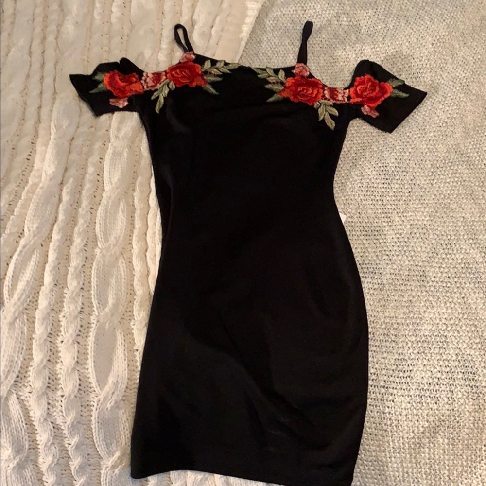 Rose embroidered dress